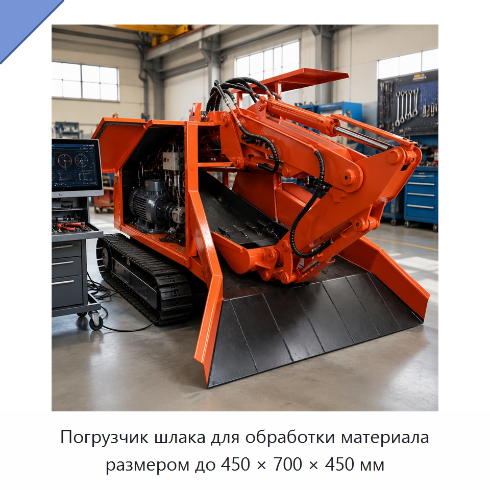 Погрузчик шлака для обработки материала размером до 450 × 700 × 450 мм — Горнодобывающее оборудование