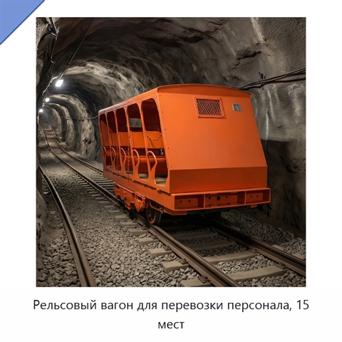 Рельсовый вагон для перевозки персонала, 15 мест