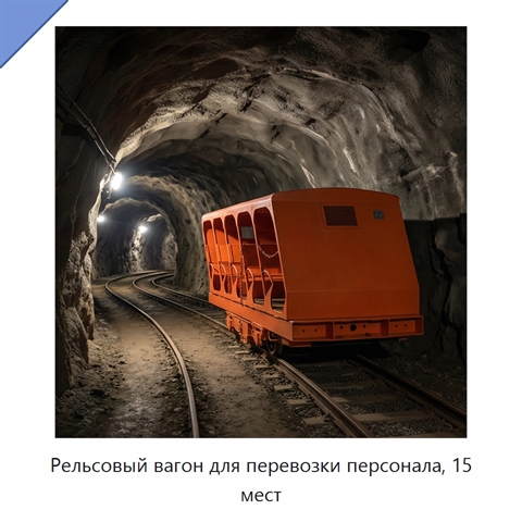 Рельсовый вагон для перевозки персонала, 15 мест