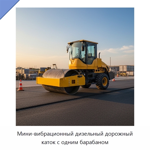 Мини-вибрационный дизельный дорожный каток с одним барабаном