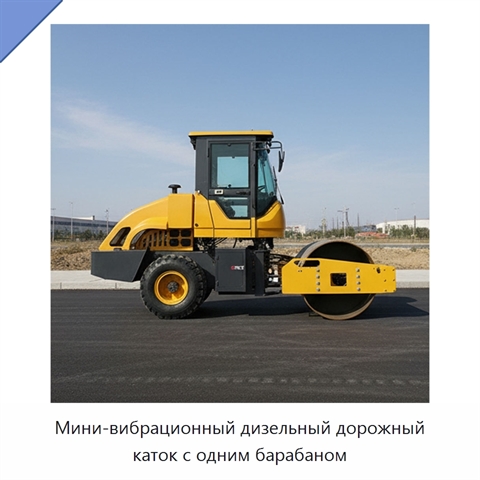 Мини-вибрационный дизельный дорожный каток с одним барабаном