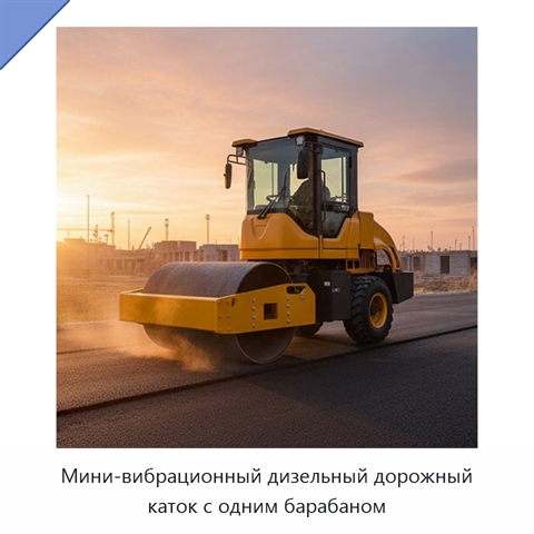 Мини-вибрационный дизельный дорожный каток с одним барабаном