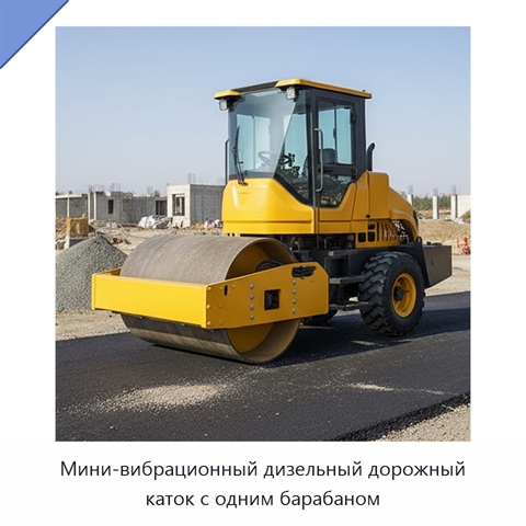 Мини-вибрационный дизельный дорожный каток с одним барабаном