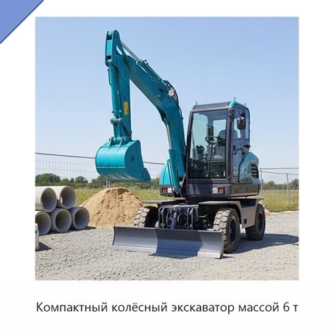 Компактный колёсный экскаватор массой 6 т