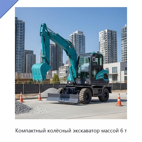 Компактный колёсный экскаватор массой 6 т