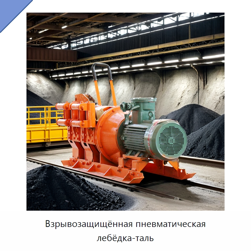 Взрывозащищённая пневматическая лебёдка-таль — Горнодобывающее оборудование