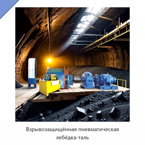 Взрывозащищённая пневматическая лебёдка-таль