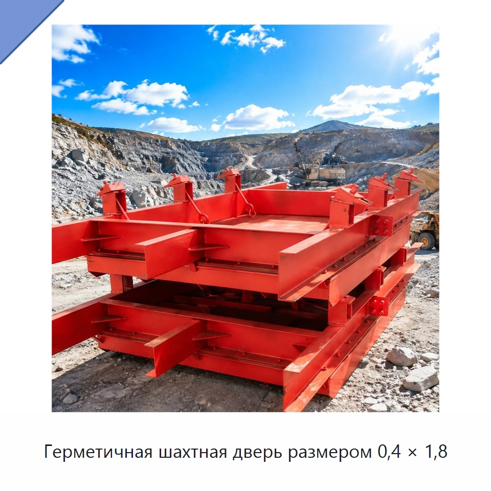 Герметичная шахтная дверь размером 0,4 × 1,8 — Горнодобывающее оборудование