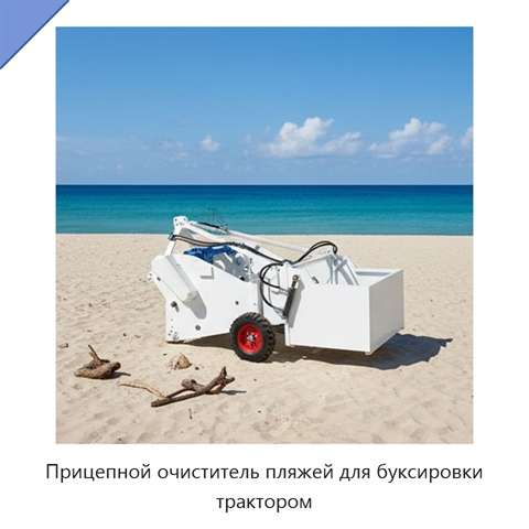 Прицепной очиститель пляжей для буксировки трактором