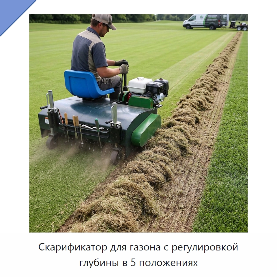 Скарификатор для газона с регулировкой глубины в 5 положениях — Специальные сельскохозяйственные машины