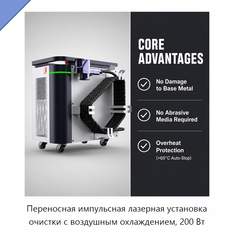 Переносная импульсная лазерная установка очистки с воздушным охлаждением, 200 Вт — Установки лазерной очистки