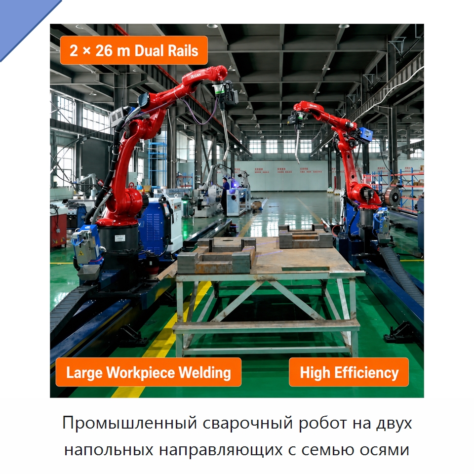 Промышленный сварочный робот на двух напольных направляющих с семью осями — Шарнирные роботы