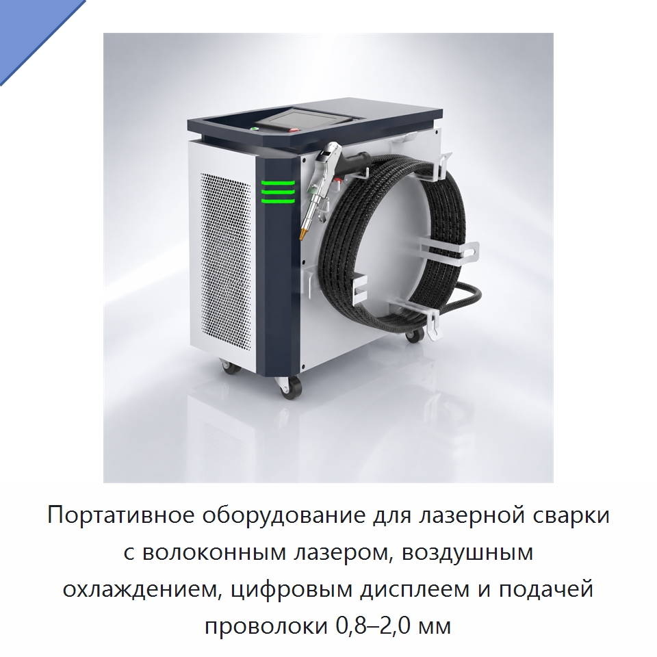 Портативное оборудование для лазерной сварки с волоконным лазером, воздушным охлаждением, цифровым дисплеем и подачей проволоки 0,8–2,0 мм — Установки лазерной сварки