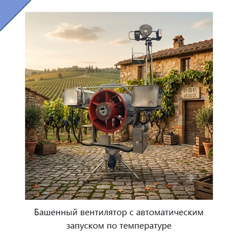 Башенный вентилятор с автоматическим запуском по температуре