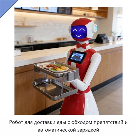 Робот для доставки еды с обходом препятствий и автоматической зарядкой