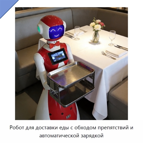 Робот для доставки еды с обходом препятствий и автоматической зарядкой