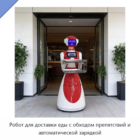 Робот для доставки еды с обходом препятствий и автоматической зарядкой
