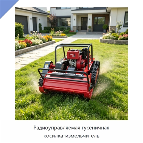 Радиоуправляемая гусеничная косилка-измельчитель