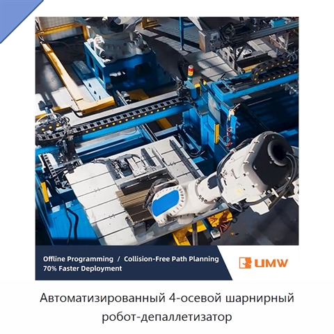 Автоматизированный 4-осевой шарнирный робот-депаллетизатор
