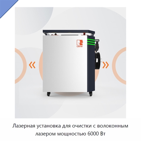 Лазерная установка для очистки с волоконным лазером мощностью 6000 Вт