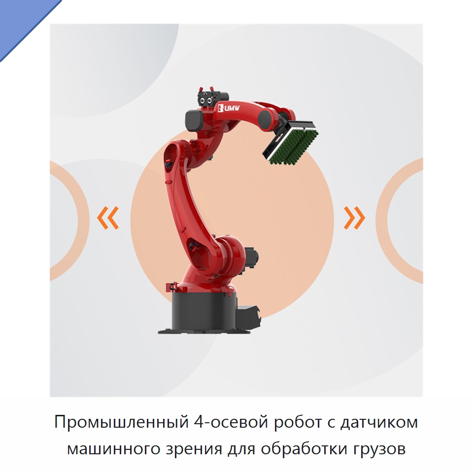 Промышленный 4-осевой робот с датчиком машинного зрения для обработки грузов — Шарнирные роботы