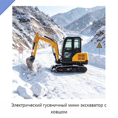 Электрический гусеничный мини-экскаватор с ковшом