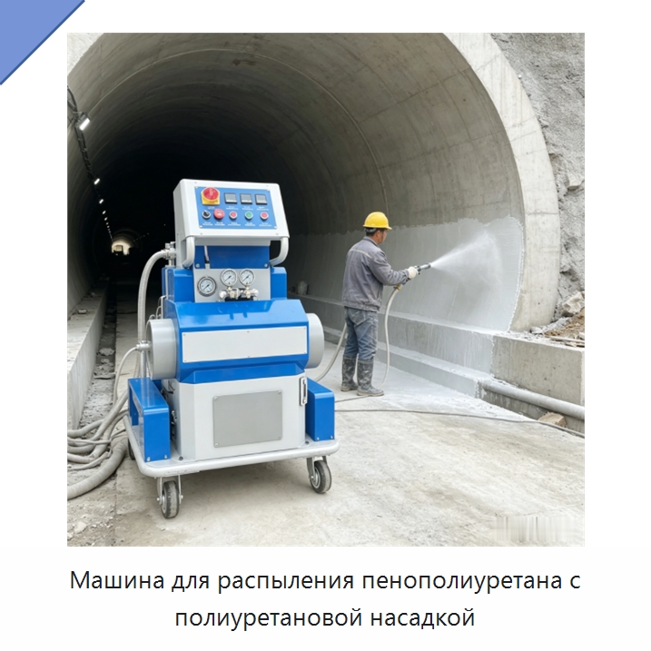 Машина для распыления пенополиуретана с полиуретановой насадкой — Оборудование для производства пеноматериалов