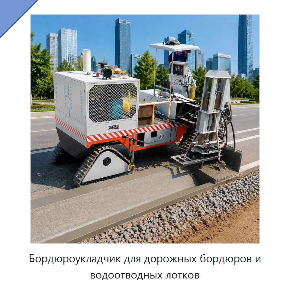 Бордюроукладчик для дорожных бордюров и водоотводных лотков — Дорожная техника
