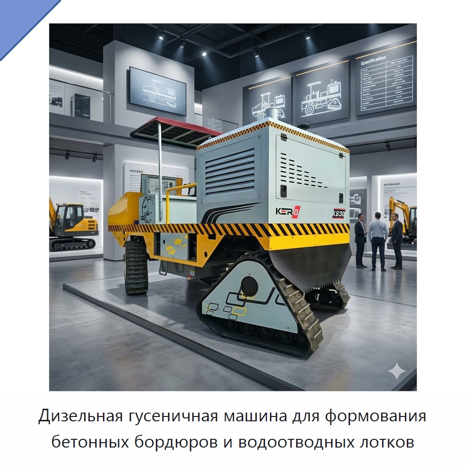 Дизельная гусеничная машина для формования бетонных бордюров и водоотводных лотков — Дорожная техника