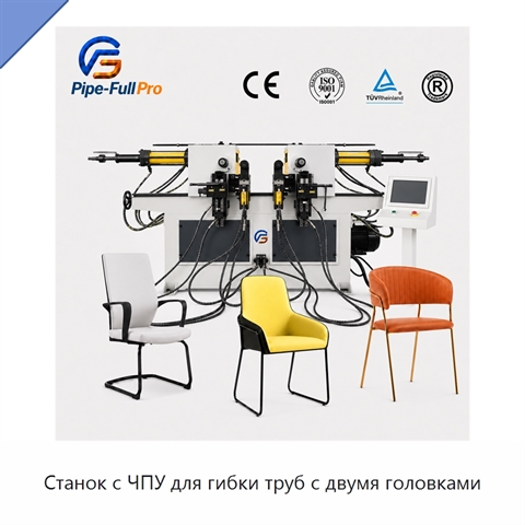 Станок с ЧПУ для гибки труб с двумя головками