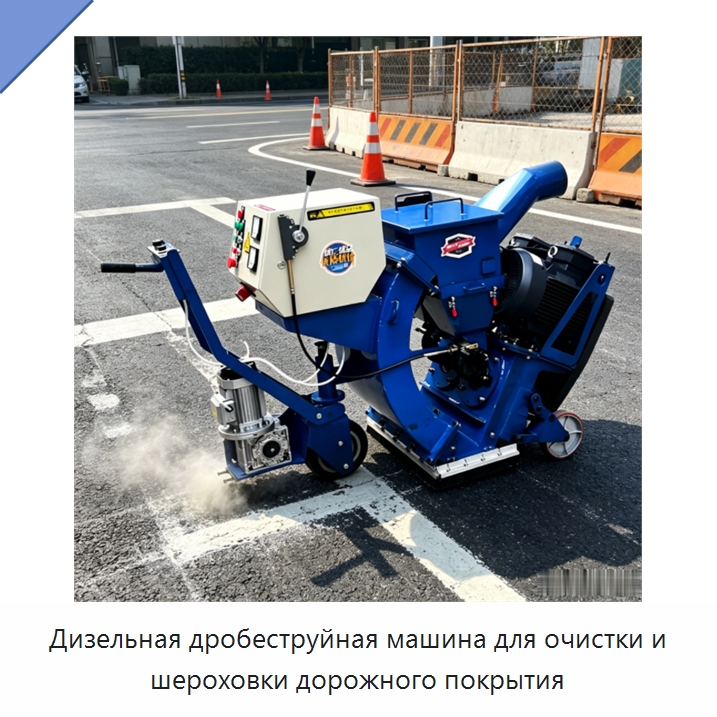 Дизельная дробеструйная машина для очистки и шероховки дорожного покрытия — Абразивоструйное оборудование