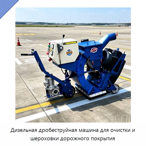Дизельная дробеструйная машина для очистки и шероховки дорожного покрытия