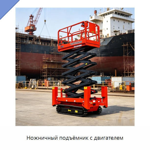 Ножничный подъёмник с двигателем — Строительные подъёмники