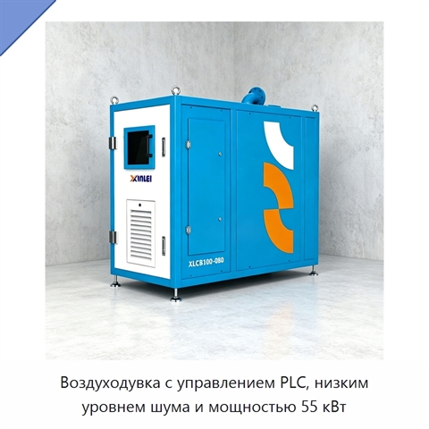 Воздуходувка с управлением PLC, низким уровнем шума и мощностью 55 кВт