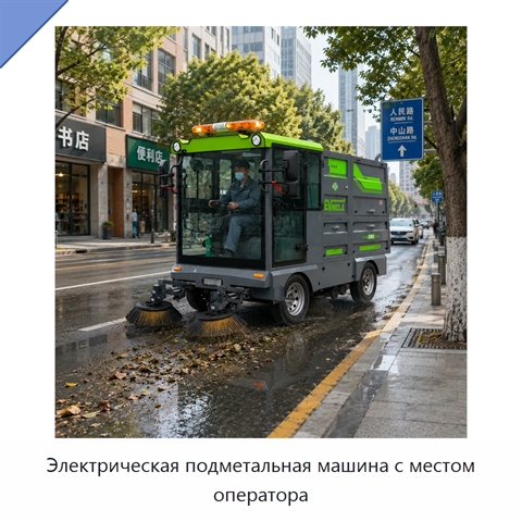 Электрическая подметальная машина с местом оператора