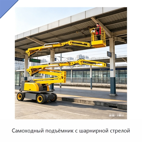 Самоходный подъёмник с шарнирной стрелой
