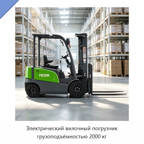 Электрический вилочный погрузчик грузоподъёмностью 2000 кг
