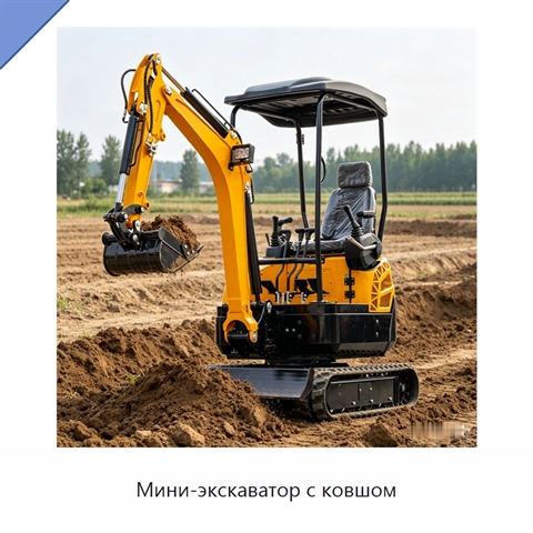 Мини-экскаватор с ковшом