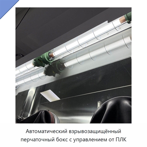 Автоматический взрывозащищённый перчаточный бокс с управлением от ПЛК
