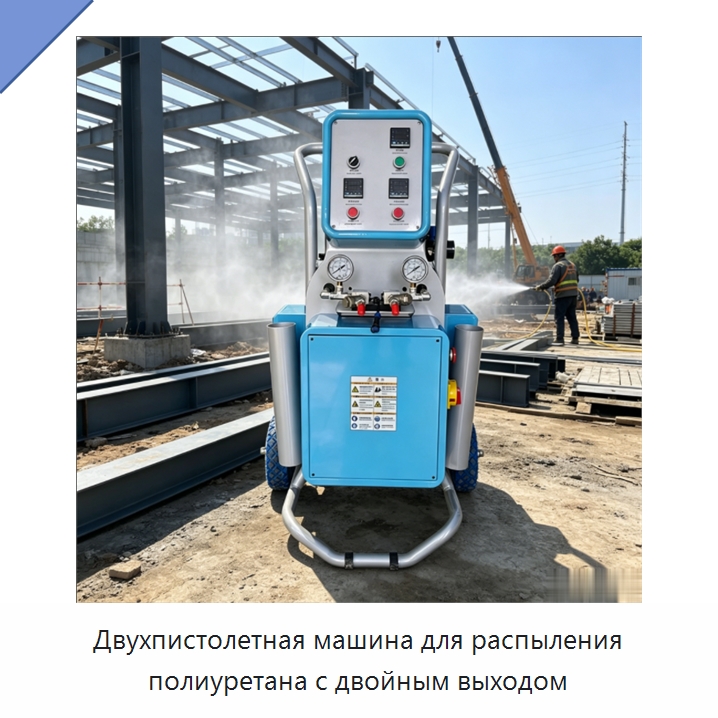 Двухпистолетная машина для распыления полиуретана с двойным выходом — Оборудование для производства пеноматериалов