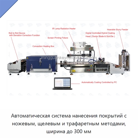 Автоматическая система нанесения покрытий с ножевым, щелевым и трафаретным методами, ширина до 300 мм