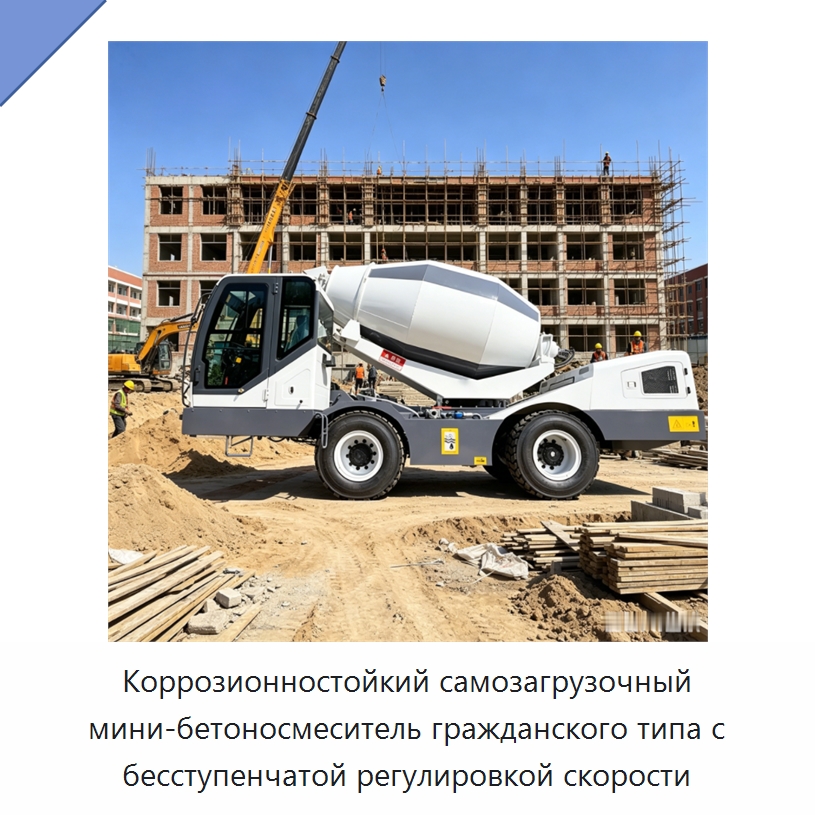 Коррозионностойкий самозагрузочный мини-бетоносмеситель гражданского типа с бесступенчатой регулировкой скорости — Оборудование для работы с бетоном