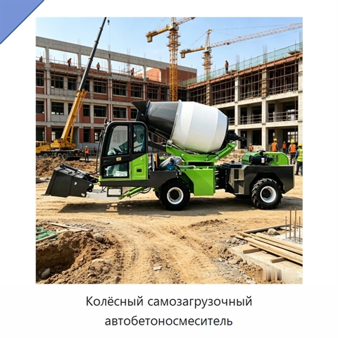 Колёсный самозагрузочный автобетоносмеситель