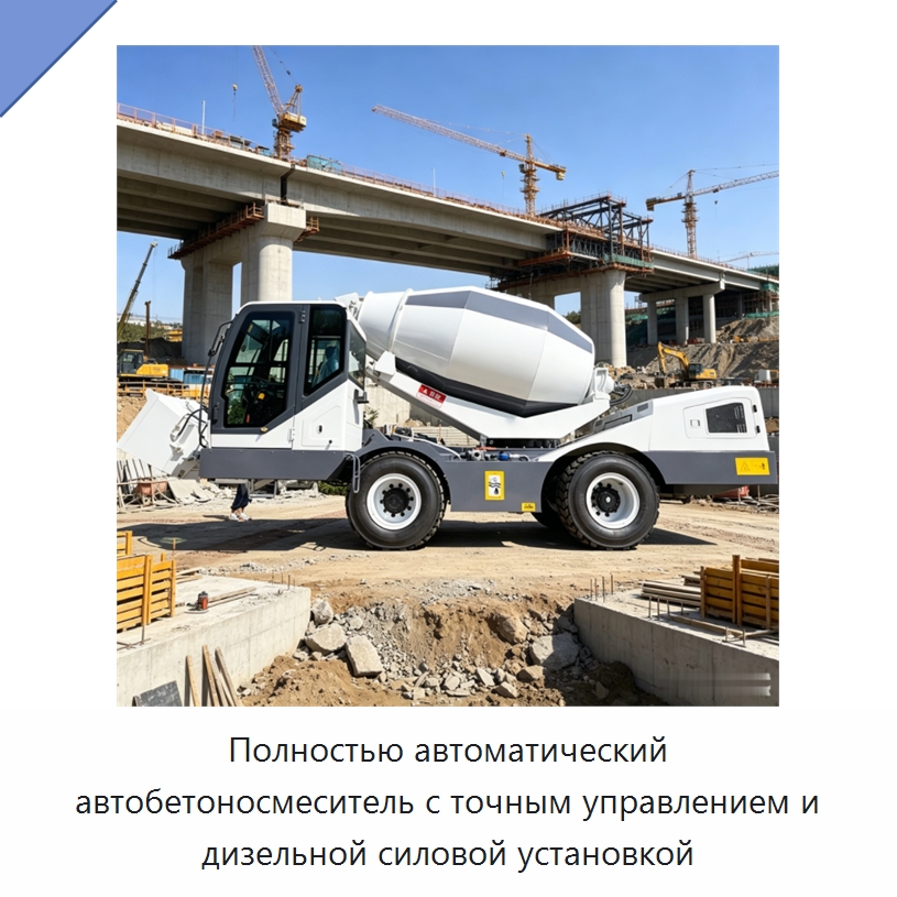 Полностью автоматический автобетоносмеситель с точным управлением и дизельной силовой установкой — Оборудование для работы с бетоном