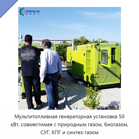 Мультитопливная генераторная установка 50 кВт, совместимая с природным газом, биогазом, СУГ, КПГ и синтез-газом