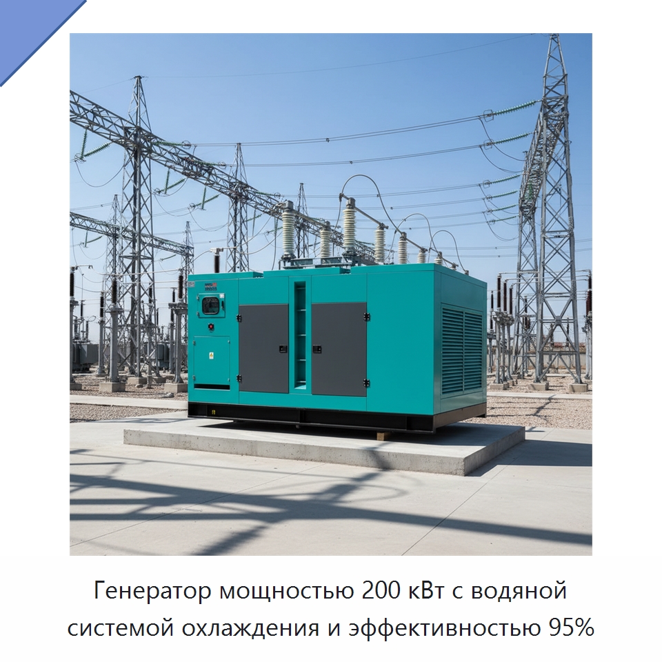 Генератор мощностью 200 кВт с водяной системой охлаждения и эффективностью 95% — Газотурбинные генераторы