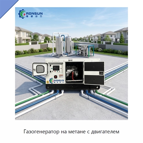 Газогенератор на метане с двигателем