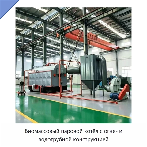 Биомассовый паровой котёл с огне- и водотрубной конструкцией