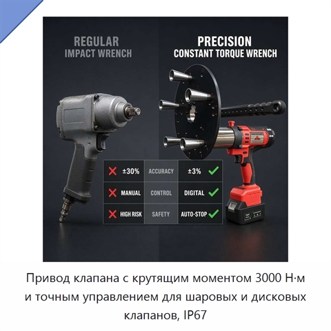 Привод клапана с крутящим моментом 3000 Н·м и точным управлением для шаровых и дисковых клапанов, IP67