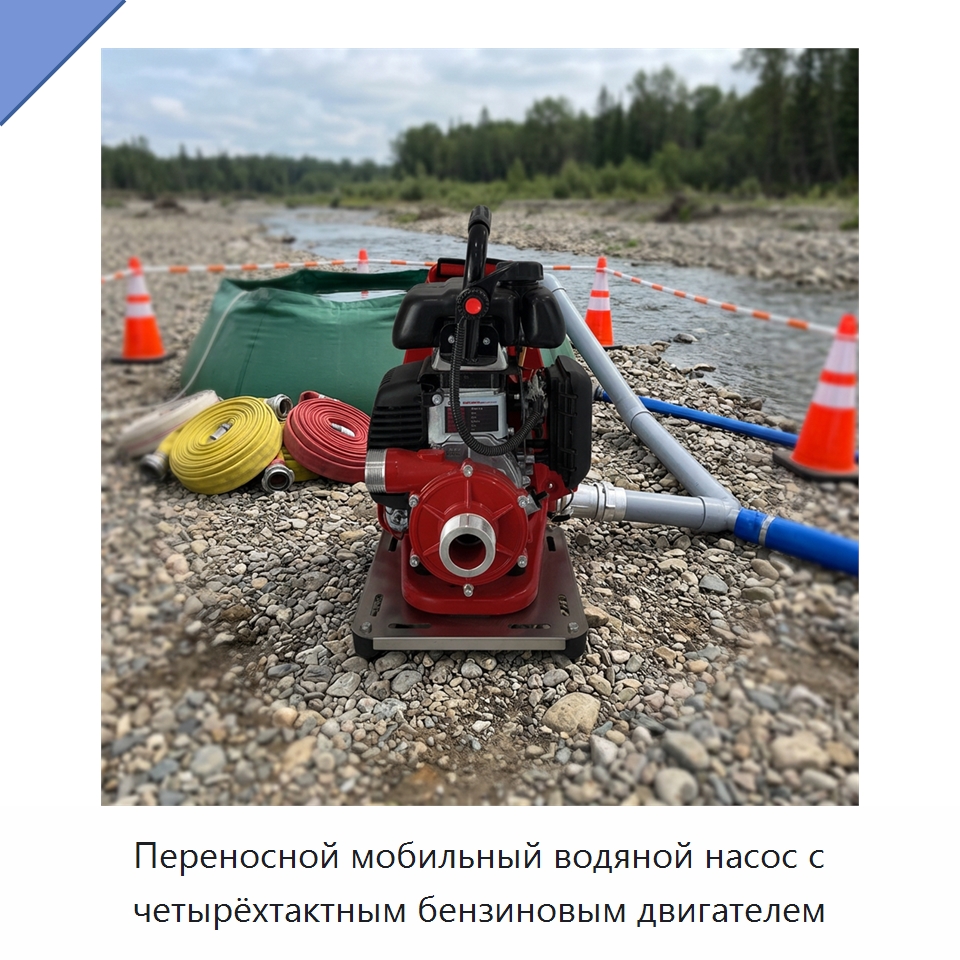 Переносной мобильный водяной насос с четырёхтактным бензиновым двигателем — Специальная сельскохозяйственная техника